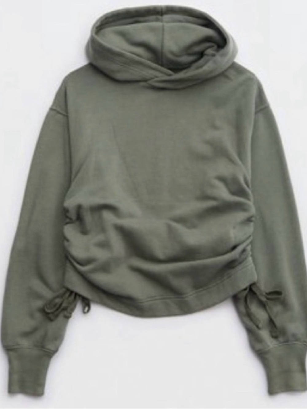 Aerie Army Green Cinched Sides Hoodie